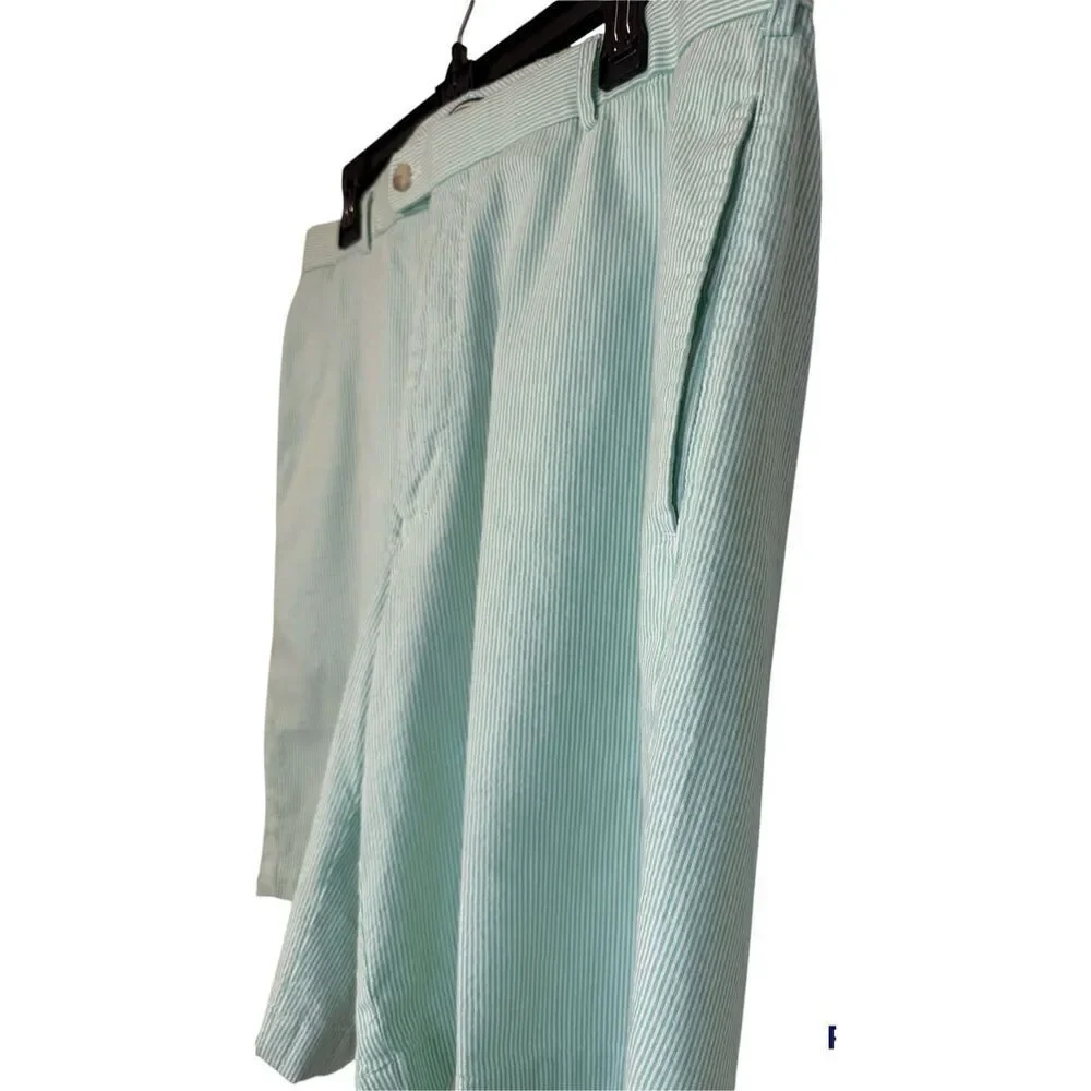 Peter Millar Men’s Seersucker Flat Front Shorts Sz. 36 Golf Summer